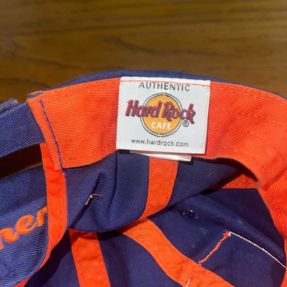Hard Rock Cafe Navy Adjustable Cap Embroidered Logo Love all Serve All - Picture 5 of 6